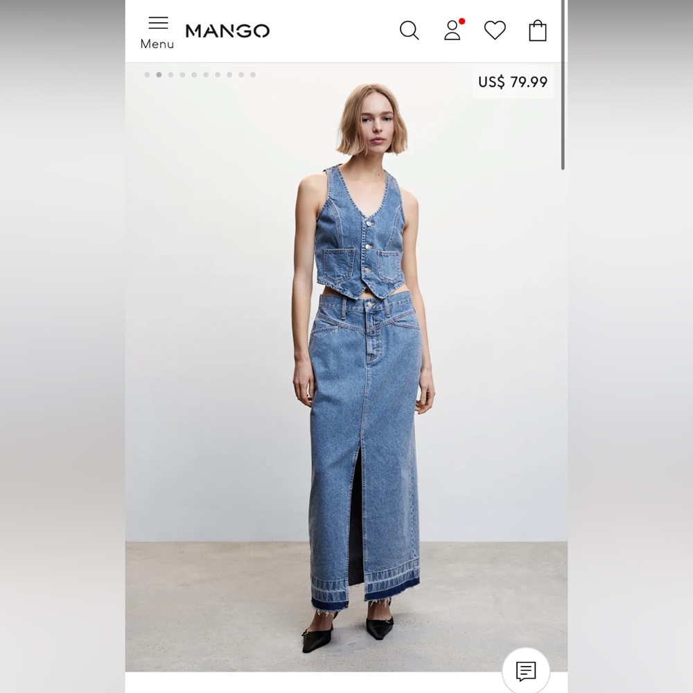 NWT Mango Maxi Denim Skirt | Small
